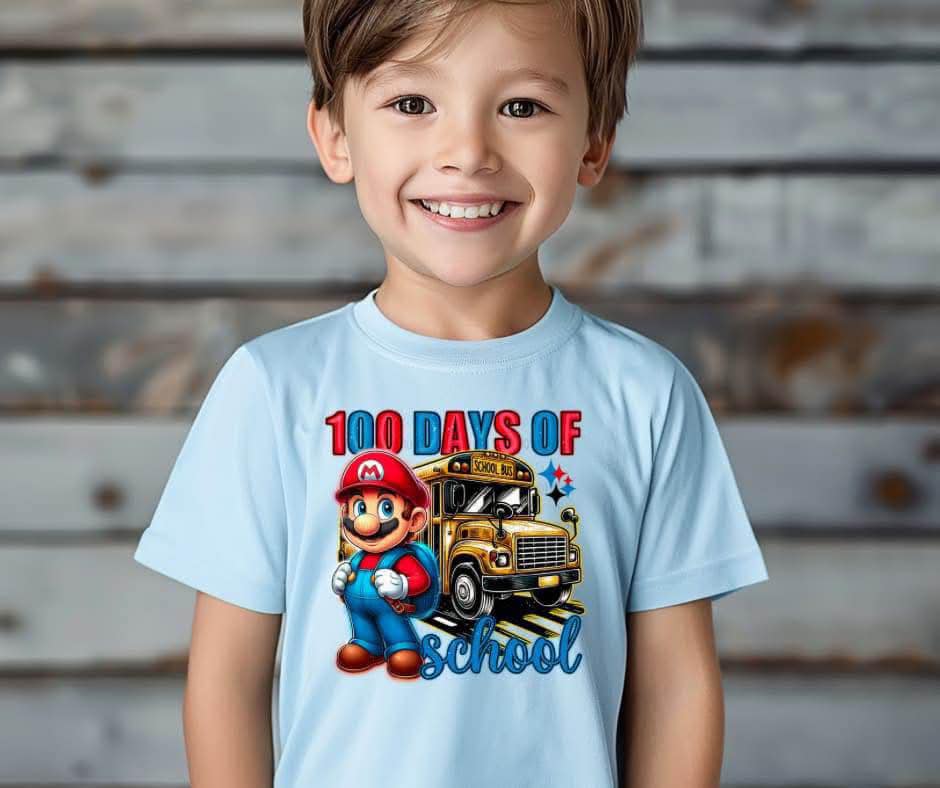 100 Days of School Mario