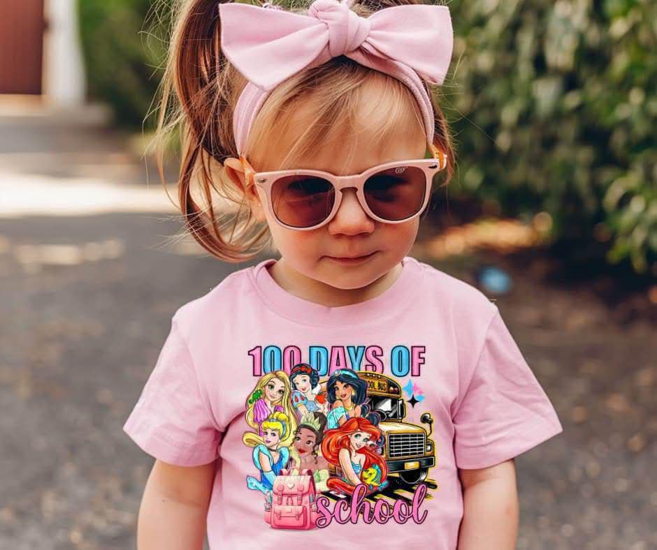 100 Days of School Princess Girls