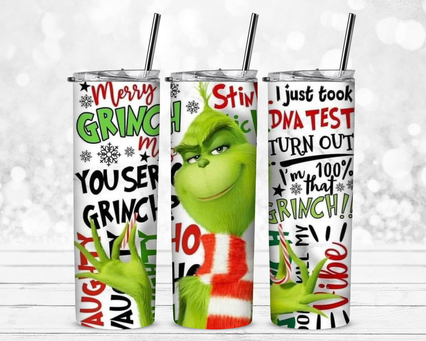 100% Grinch Christmas Sublimation Tumbler