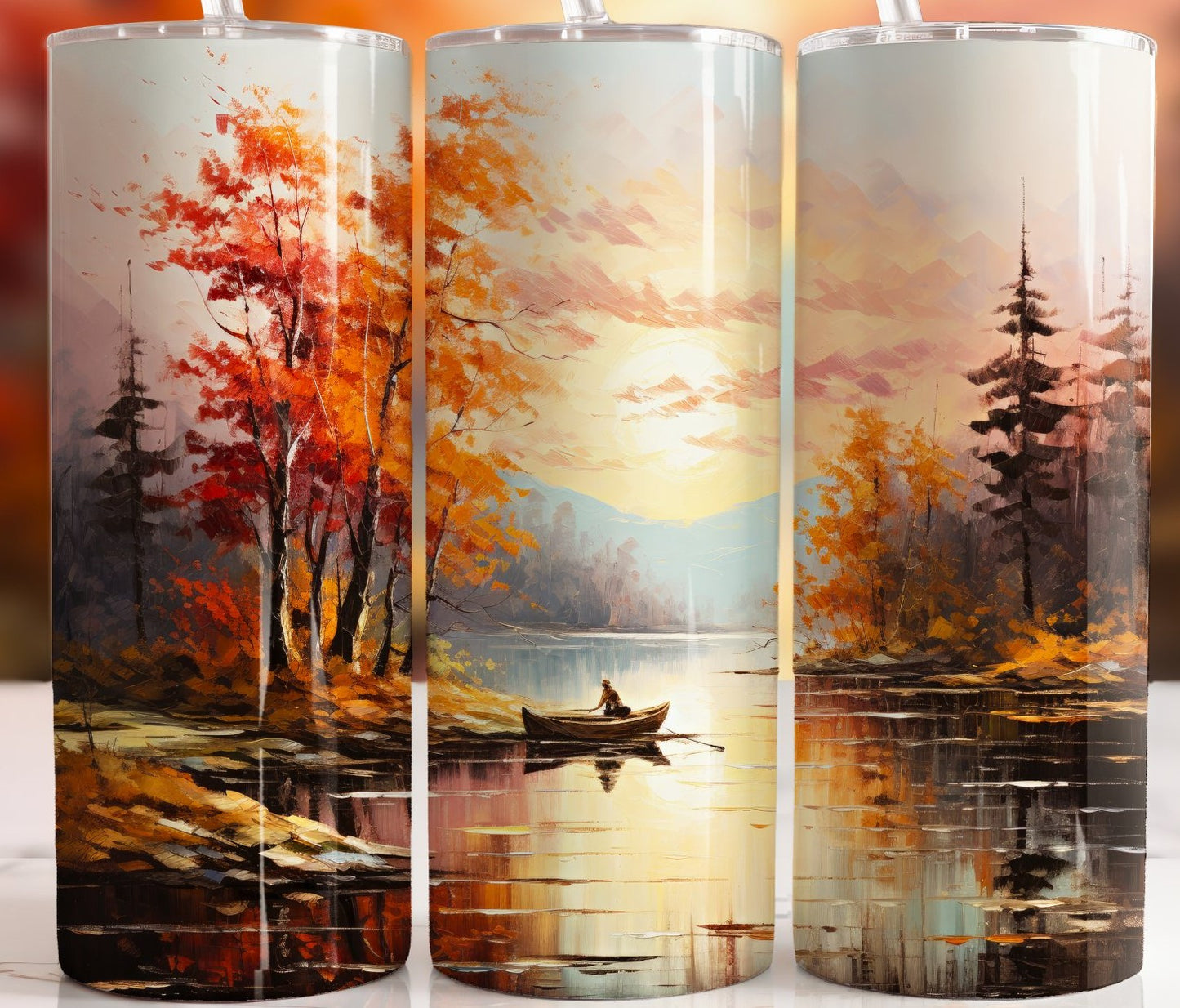Fall Lake Scene 20 oz Sublimation Tumbler