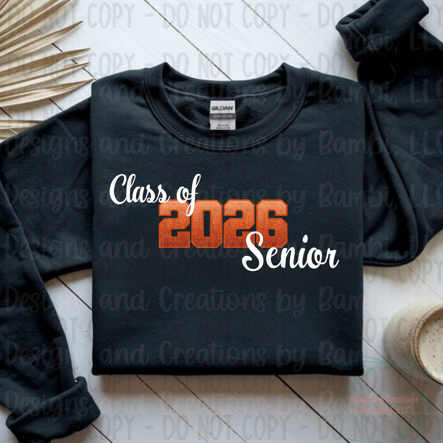 Class of 2026 Senior Ombre Orange with Orange Outline and White Font