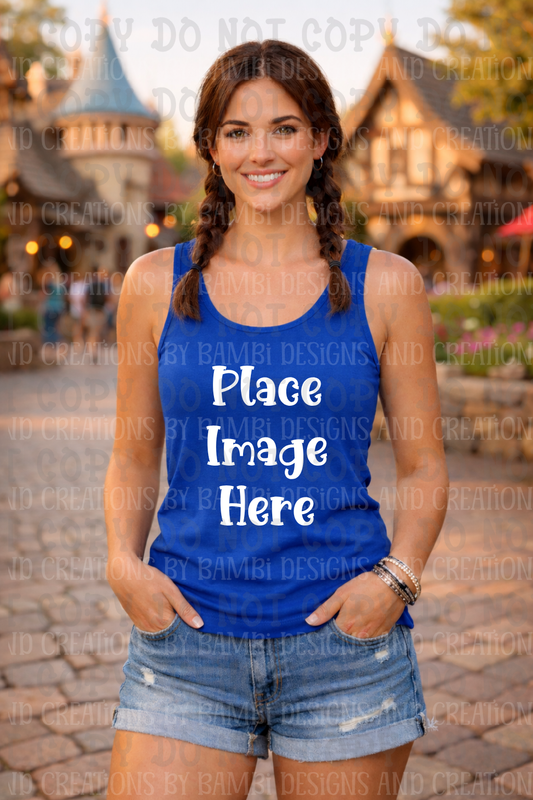 Variety of Theme Park Gildan Tank Top Apparel Mock Ups