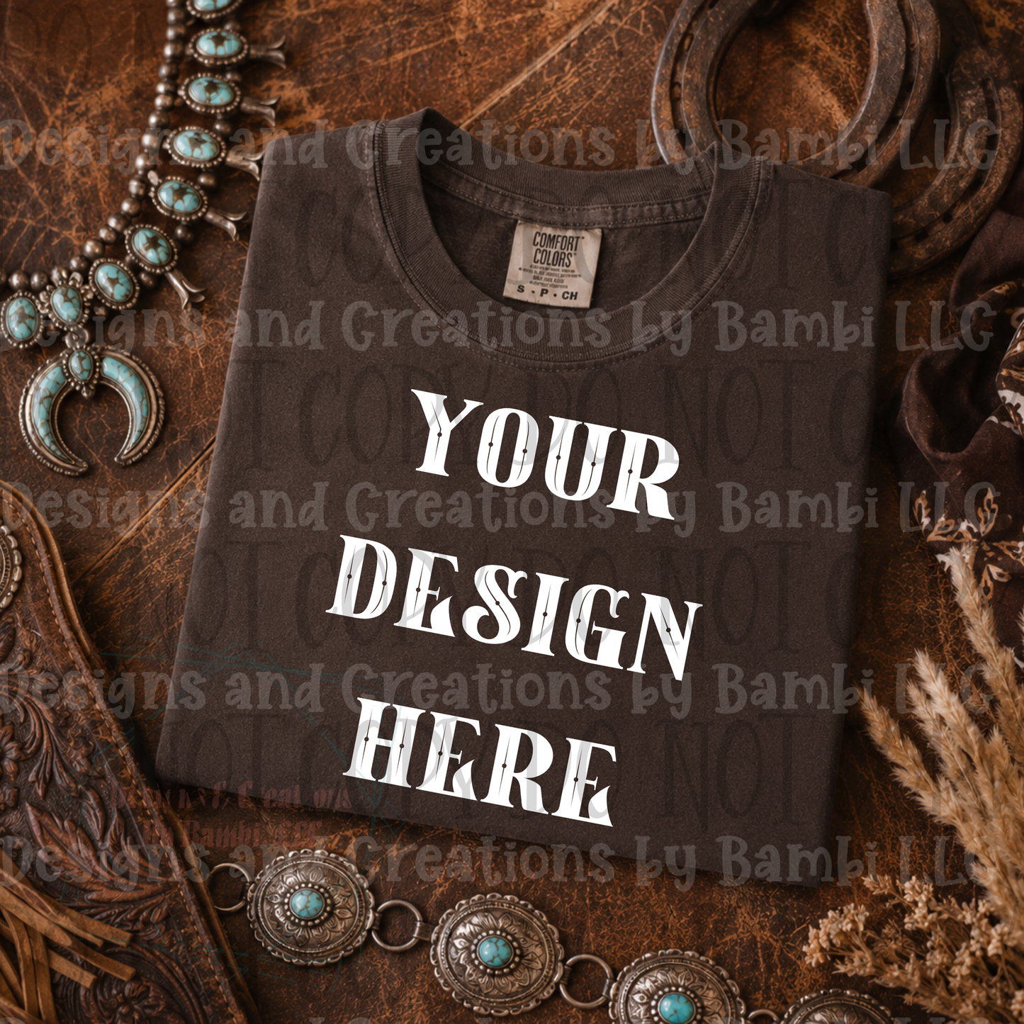 Variety of Rodeo Themed Apparel Mock Ups (Bella Canvas, Comfort Color, and Gildan Brand)
