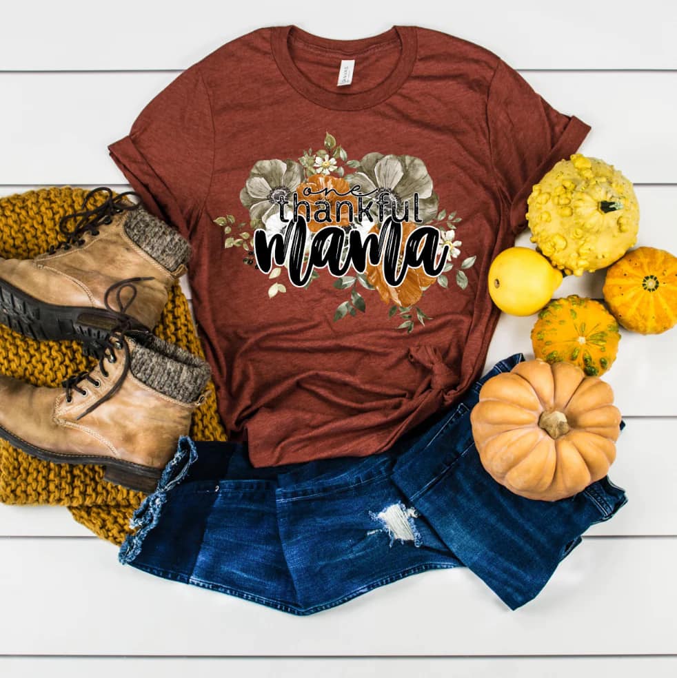 One Thankful Mama with Pumpkins