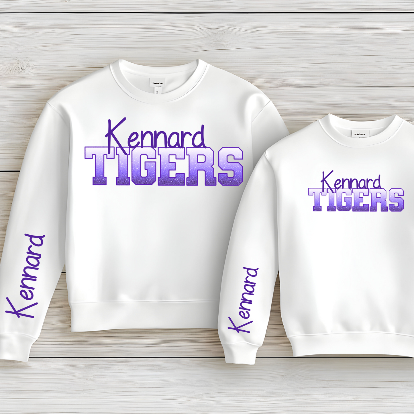 Kennard Tigers in Purple Ombre with Purple Outline/Sleeve Print
