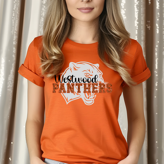 Westwood Panthers with Panther Head in Background