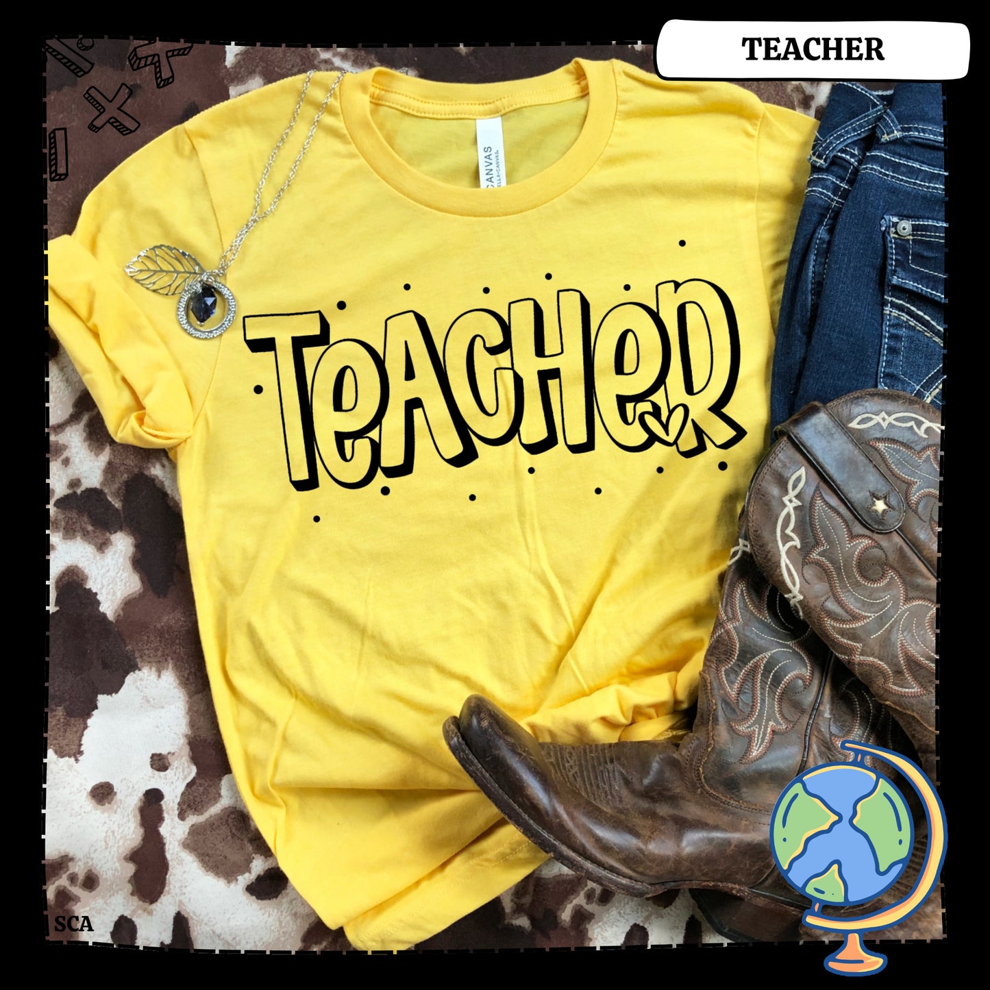 Block Lettering Teacher Black Ink