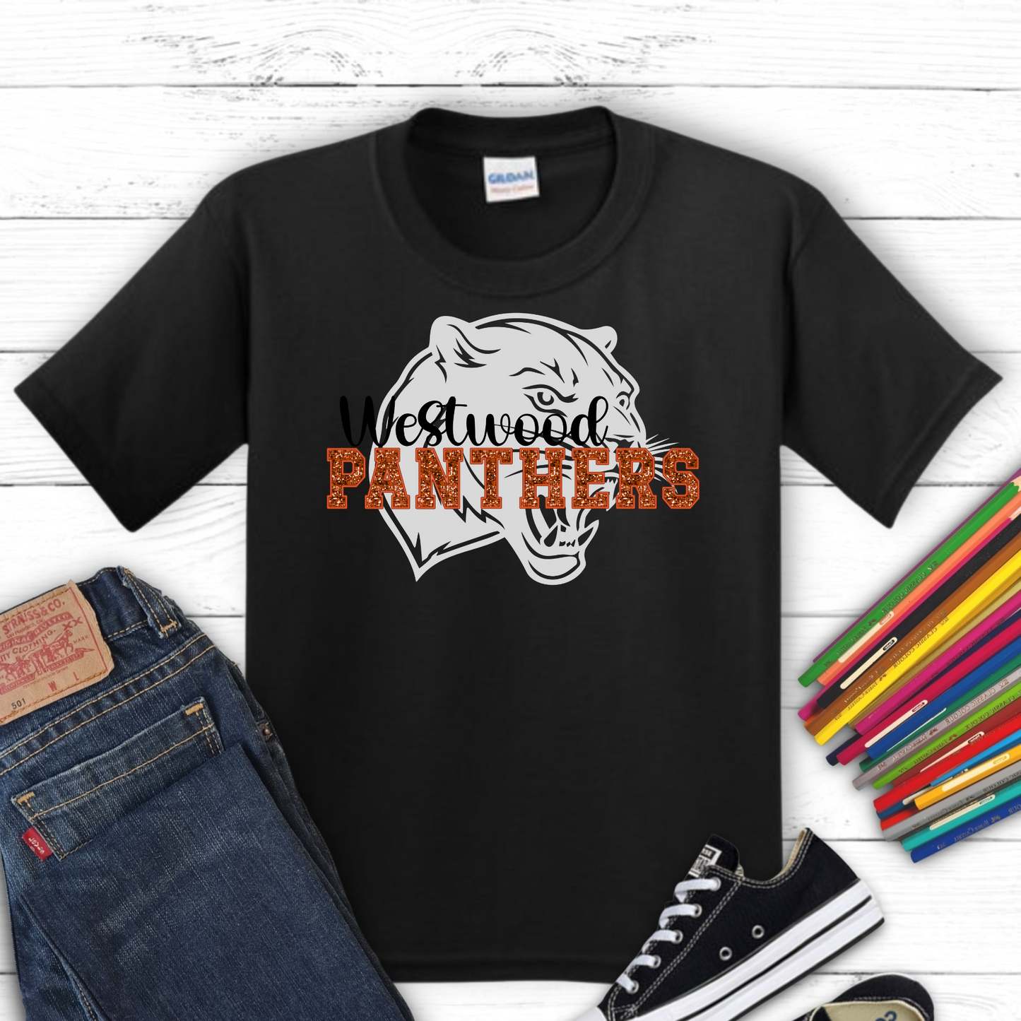 Westwood Panthers with Panther Head in Background