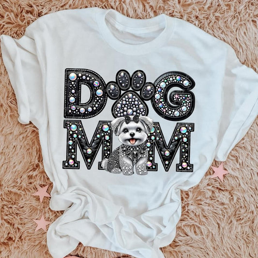 Dog Mom Breeds Faux Sequin/Embroidery Collection
