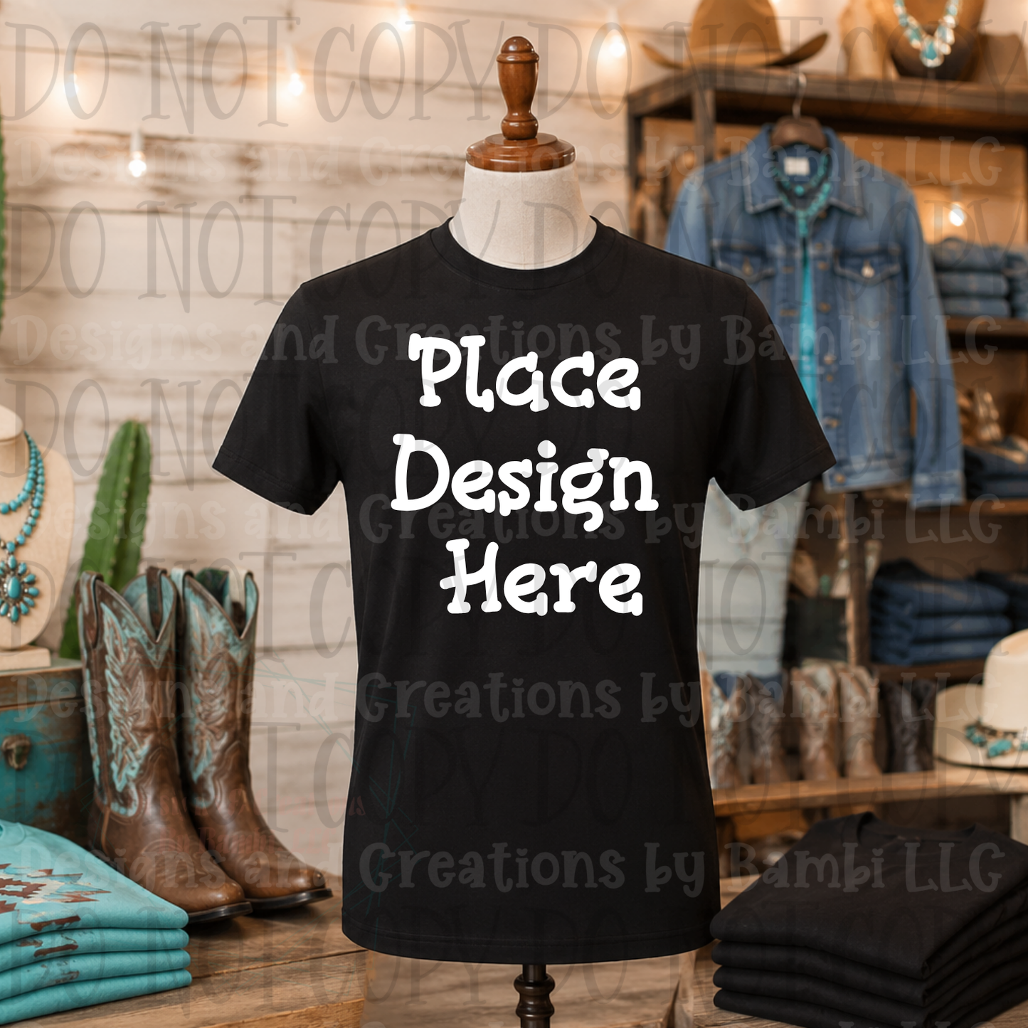 Variety of Western Style Themes and Scene Apparel Mock Ups (Various Brands)