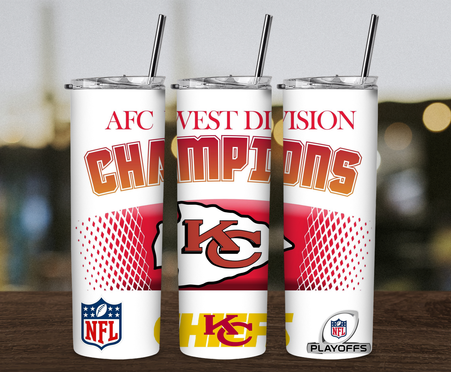 AFC West Champions KC Chiefs Sublimation Tumbler