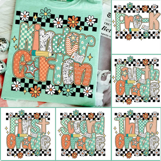 Girly Checkered Floral Grade Collection