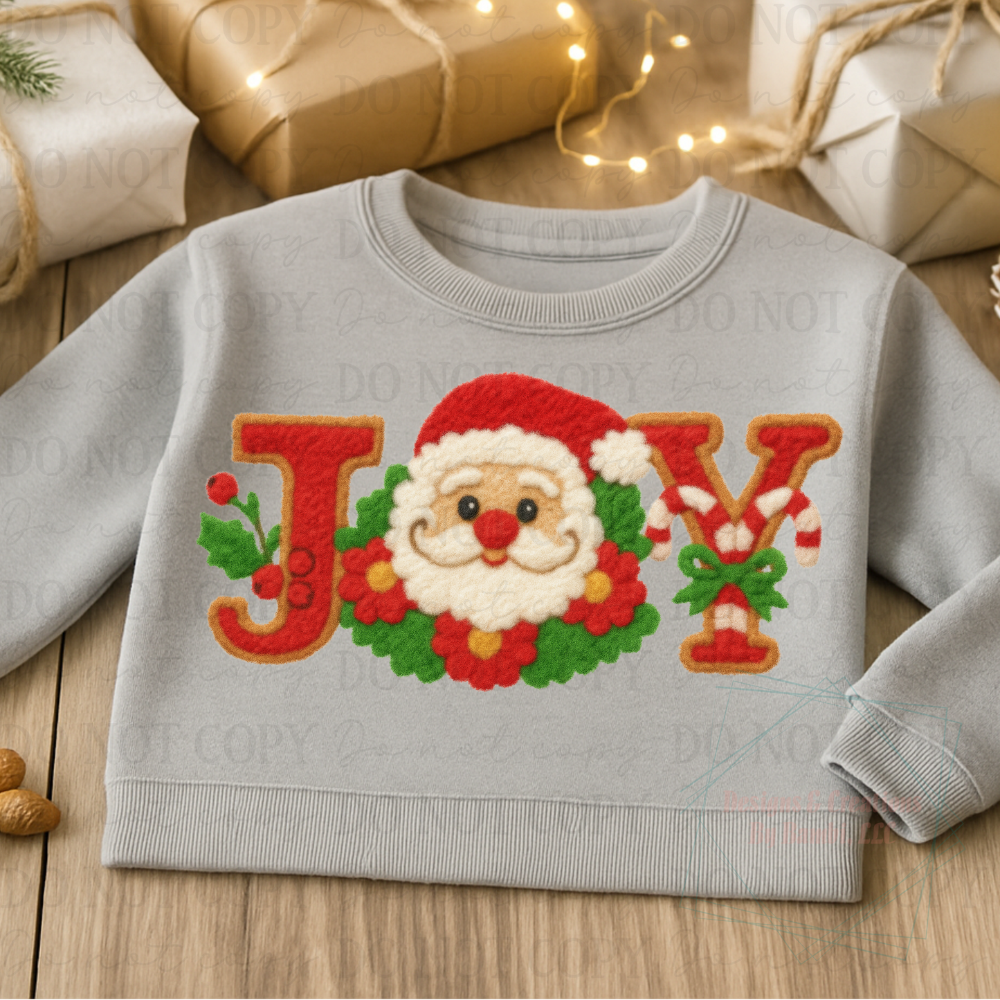 Faux Felt Joy with Santa Version 2