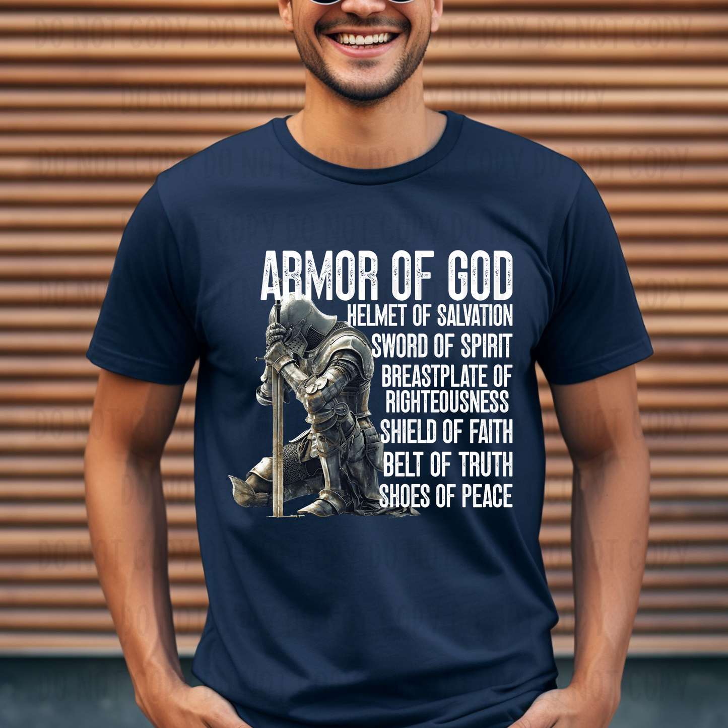 Armor of God Helmet of Salvation White Font