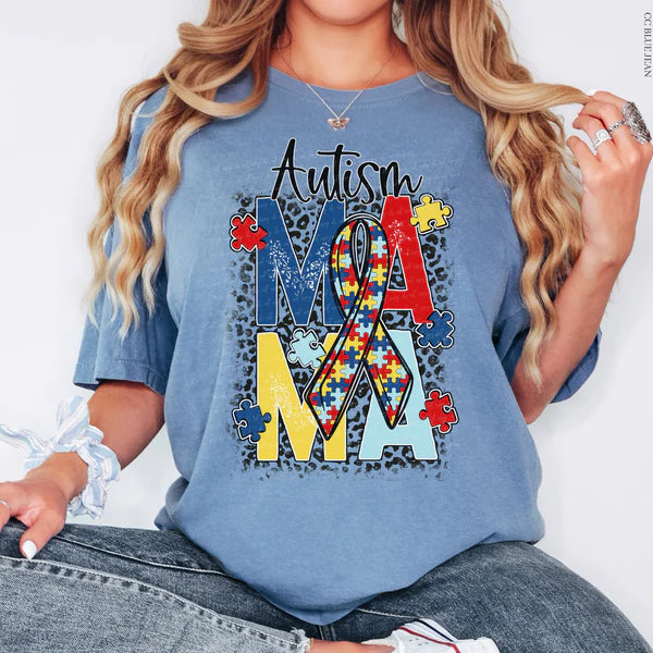 Autism Mama with Ribbon