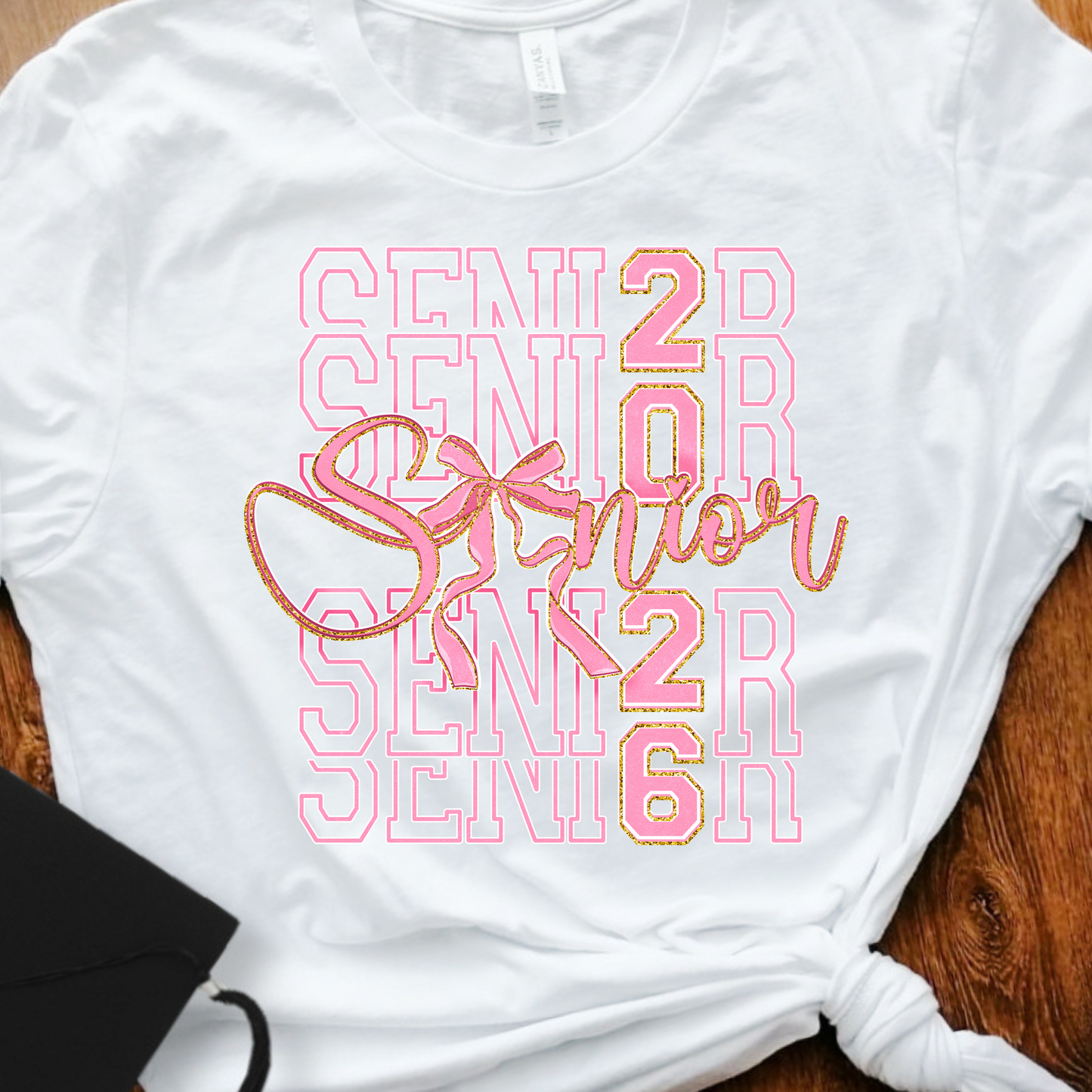 Baby Pink and Gold Senior 2026 Vertically