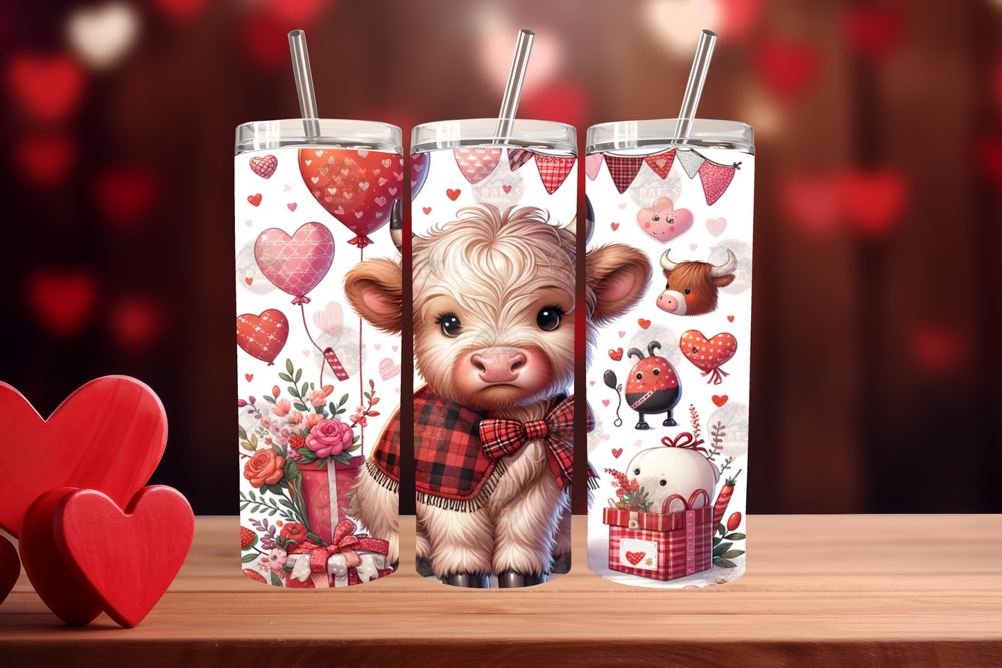 Baby Valentine Highland Cow Sublimation Tumbler