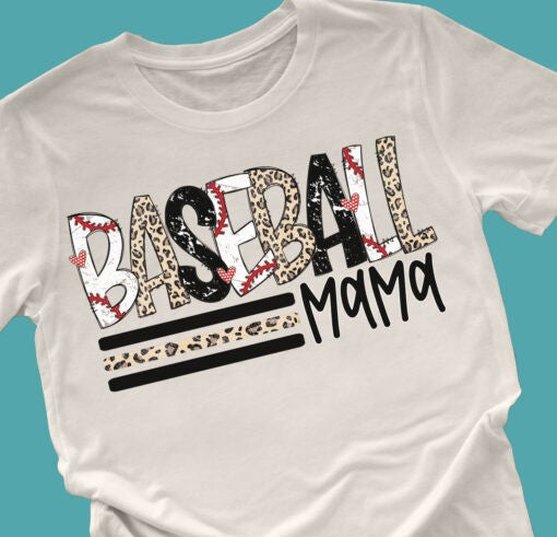 Baseball Mama with Leopard