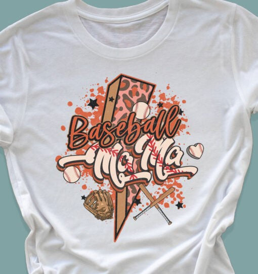 Baseball Mama with Lightening Bolt