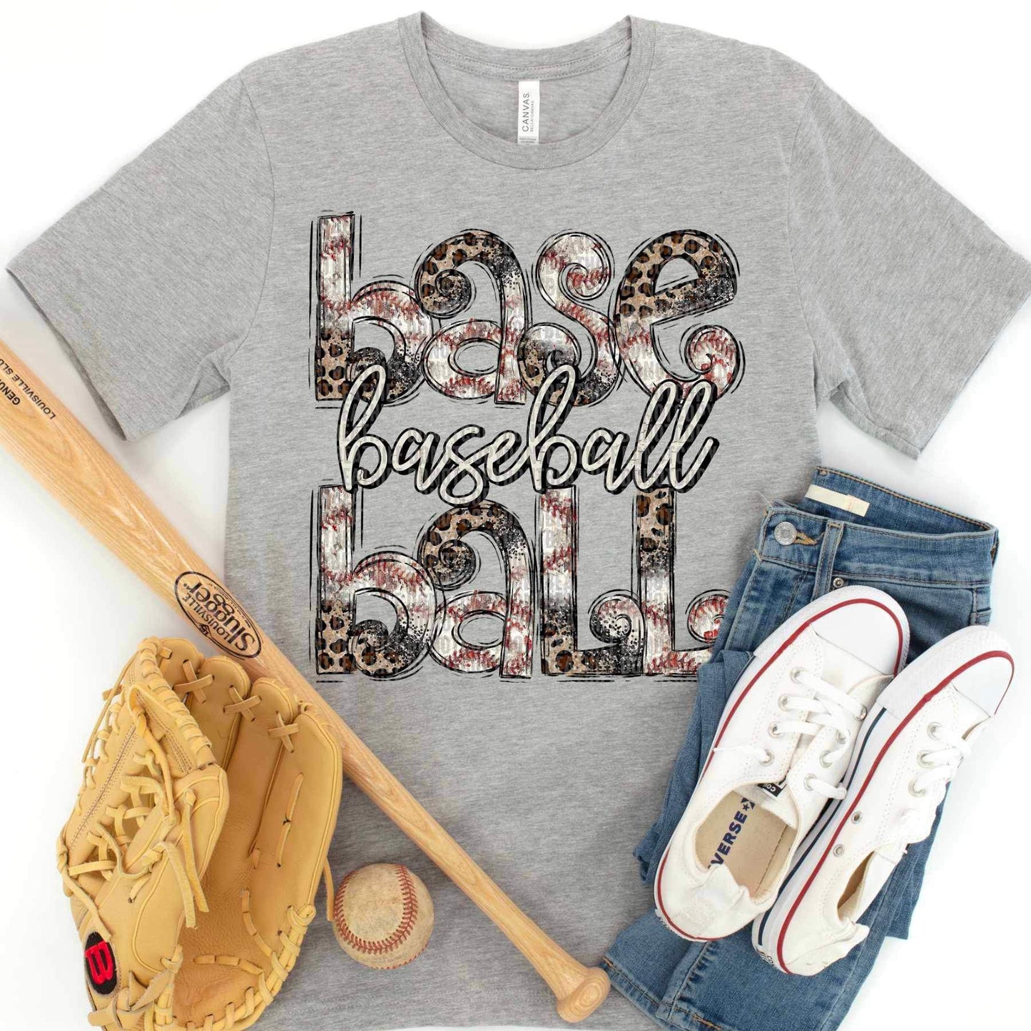 Baseball White and Leopard
