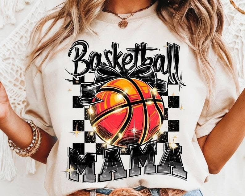 Basketball Mama With Checkered Background