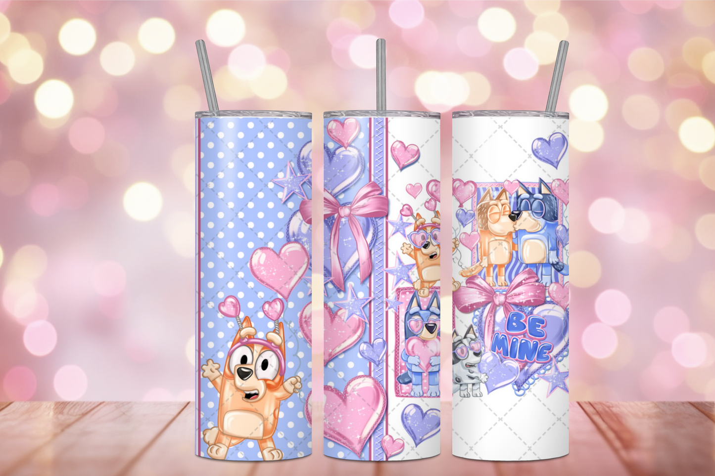 Be Mine Pups Valentine Sublimation Tumbler