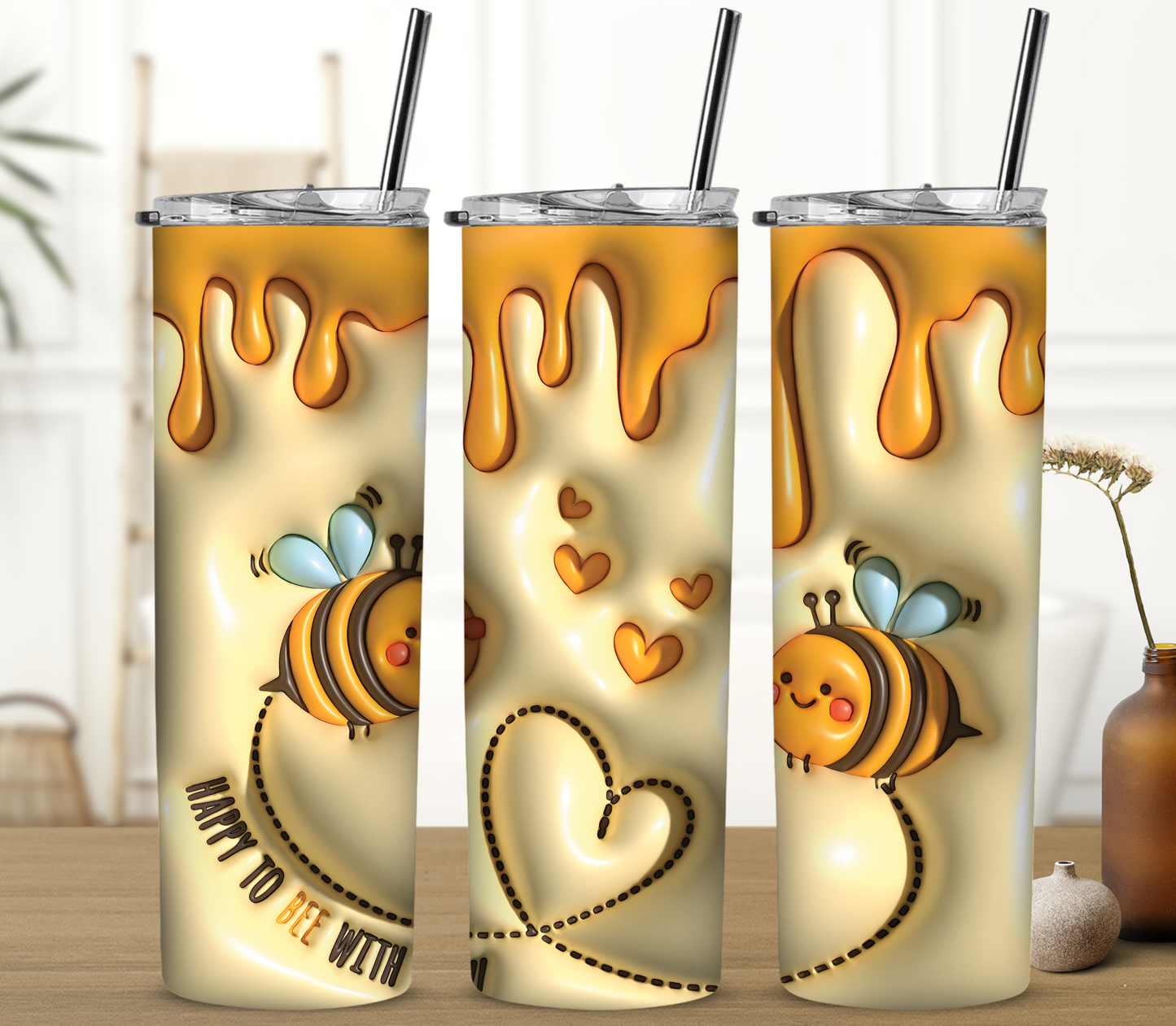 Bee 3D Puff Sublimation Tumbler
