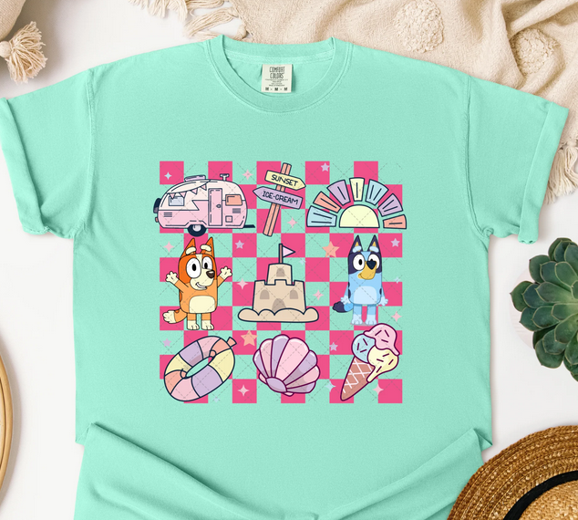 Blue Pup Summer Retro