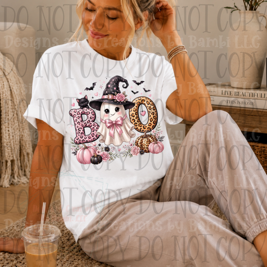 Boo in Multi Leopard Font