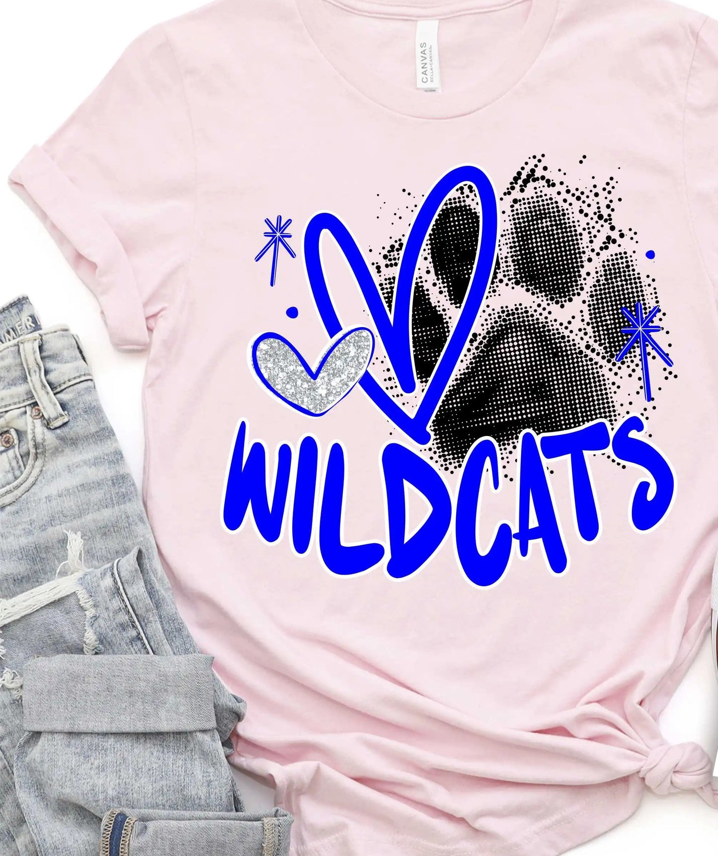 CUSTOM Mascot Black Dot Pawprint Team Color Collection