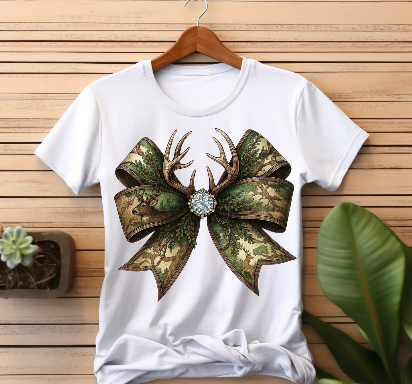 Camo With Antlers Bow