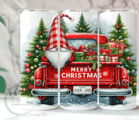 Christmas Gnome Merry Christmas Sublimation Tumbler