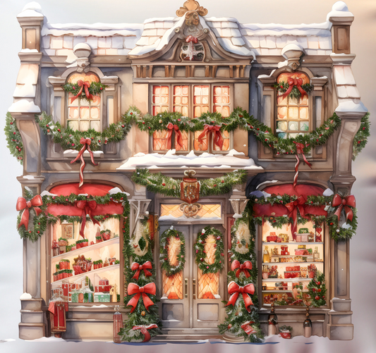 Christmas Village Scene Throw Pillows