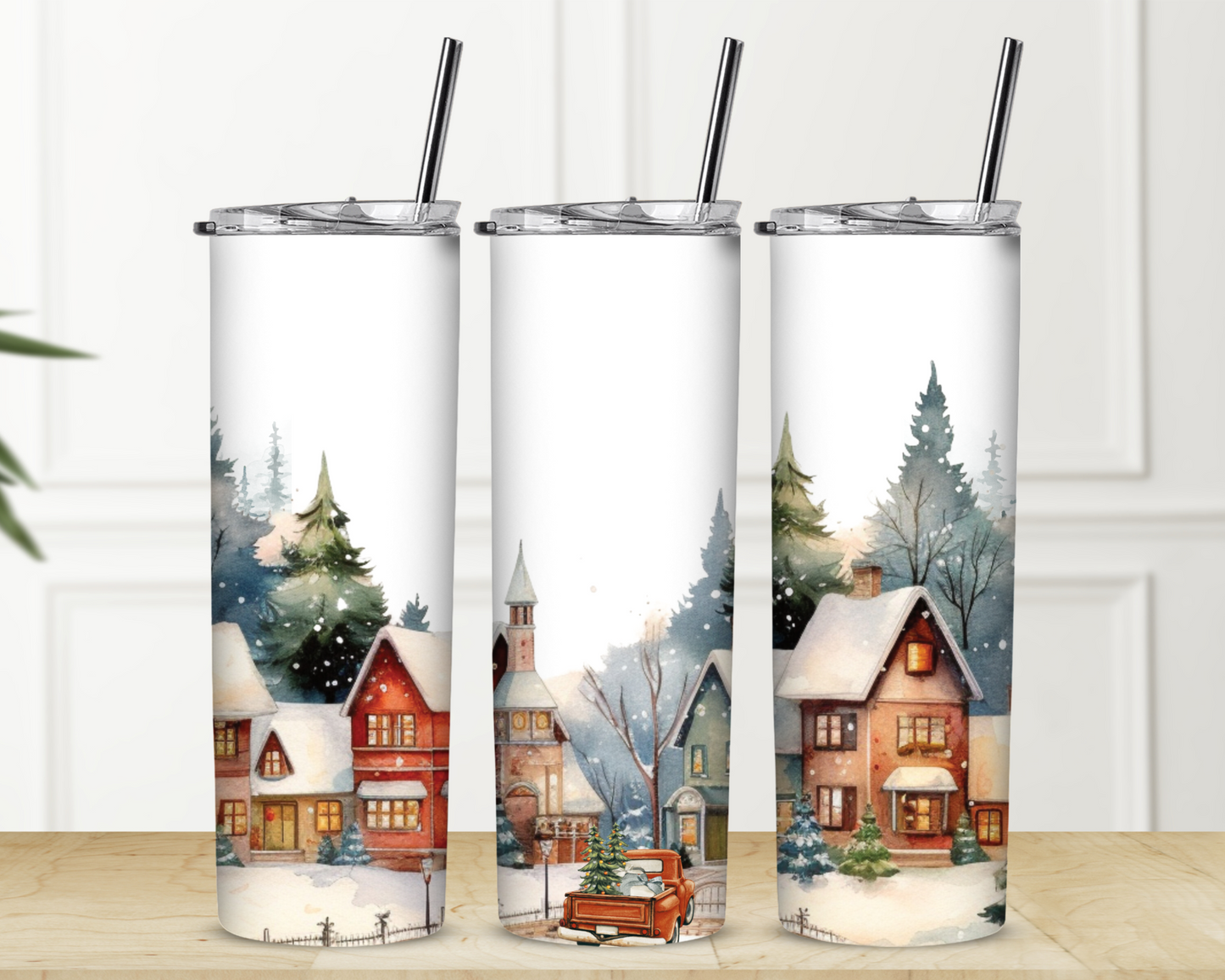 Christmas Villages Sublimation Tumbler