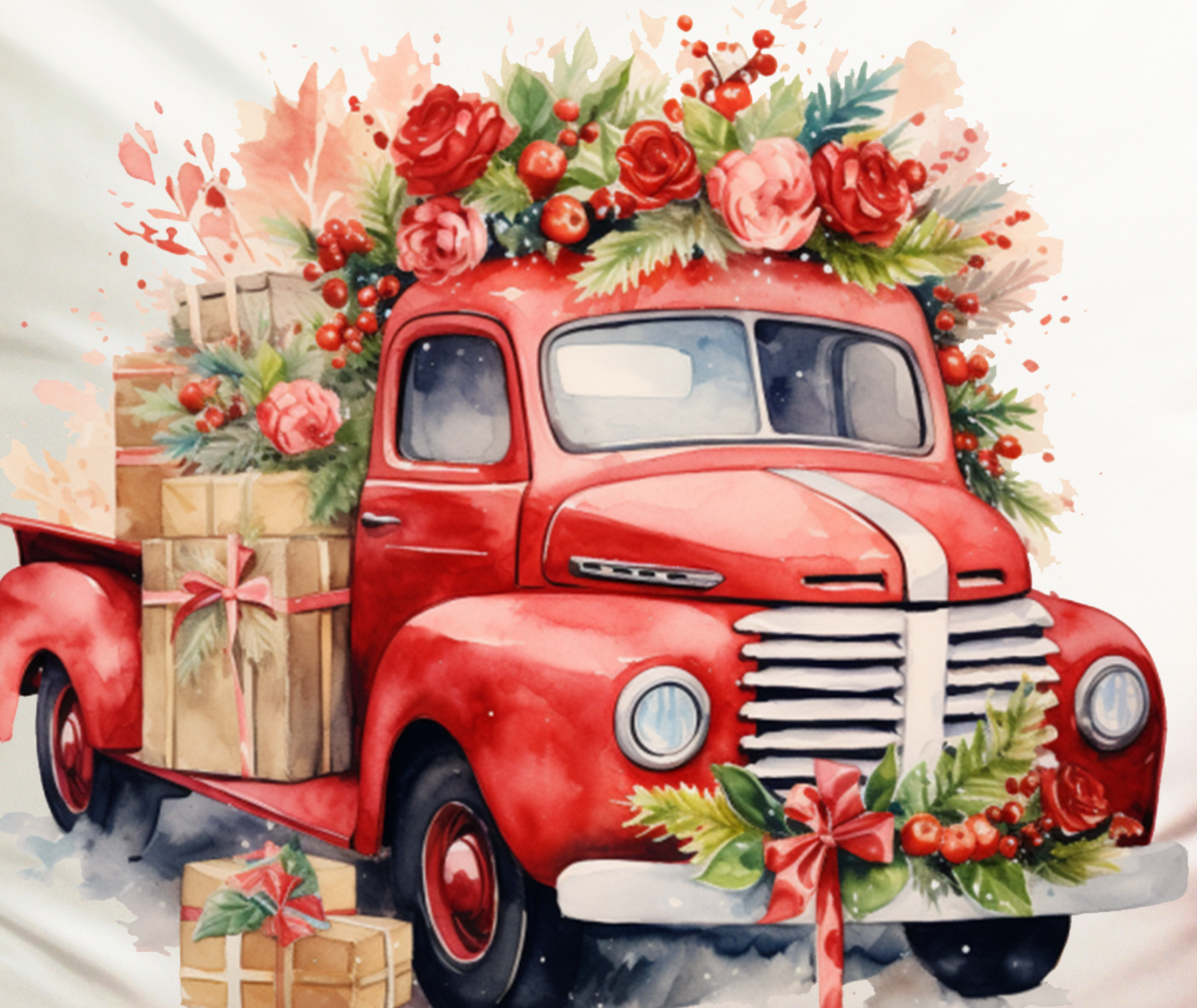 Christmas Vintage Truck Throw Pillows