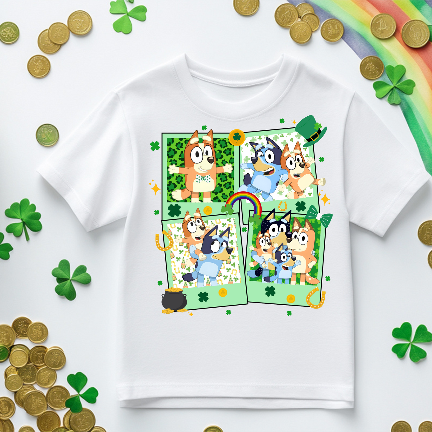 Collage For St. Patrick's Day Blue Dog Family