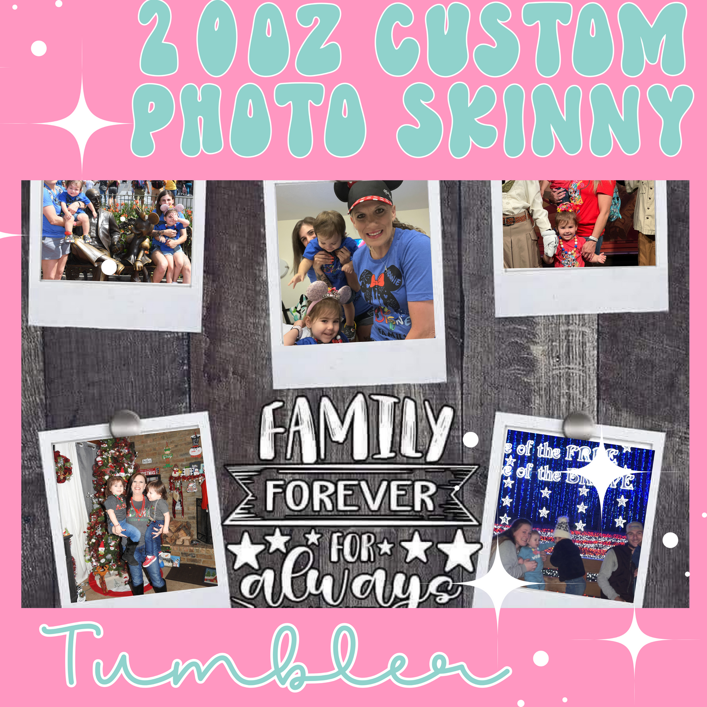 20oz Custom Tall Skinny Photo Sublimation Tumbler