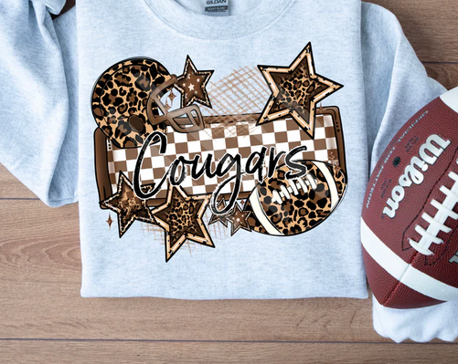 Leopard Football Frame and Stars Mascots Collection