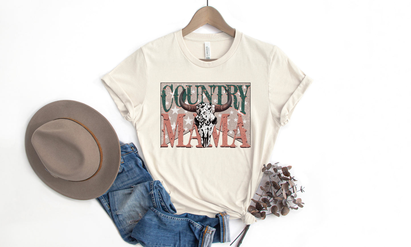 Country Mama with Cow Skull