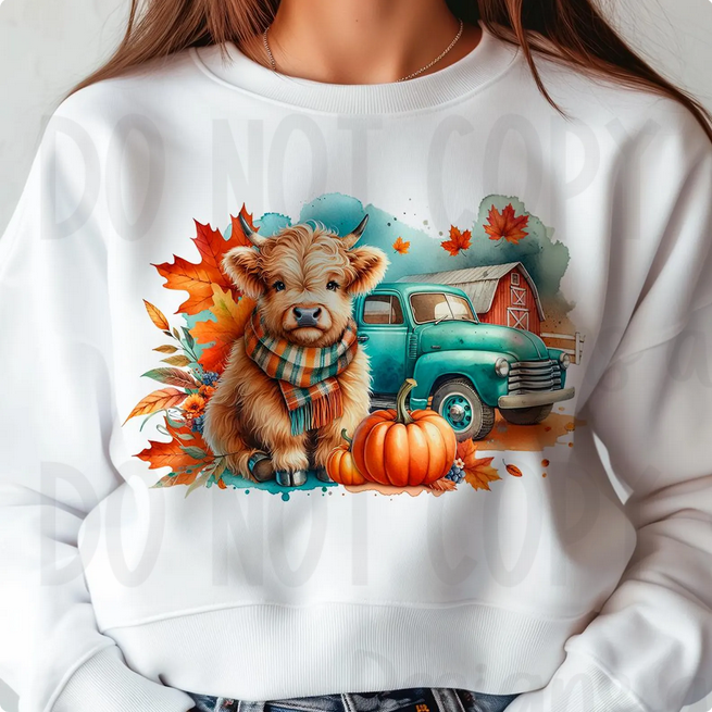 Cozy Fall Highland Cow