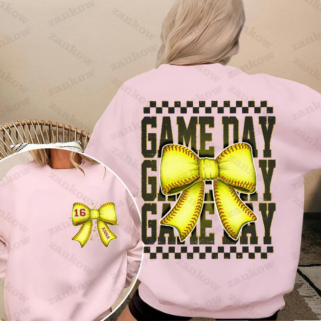 Custom Game Day Softball Coquette (Pocket/Back) with Personalization