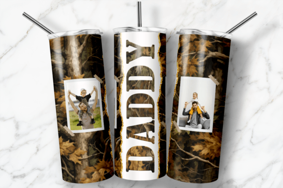 Daddy Camo Photo Frame Sublimation Tumbler