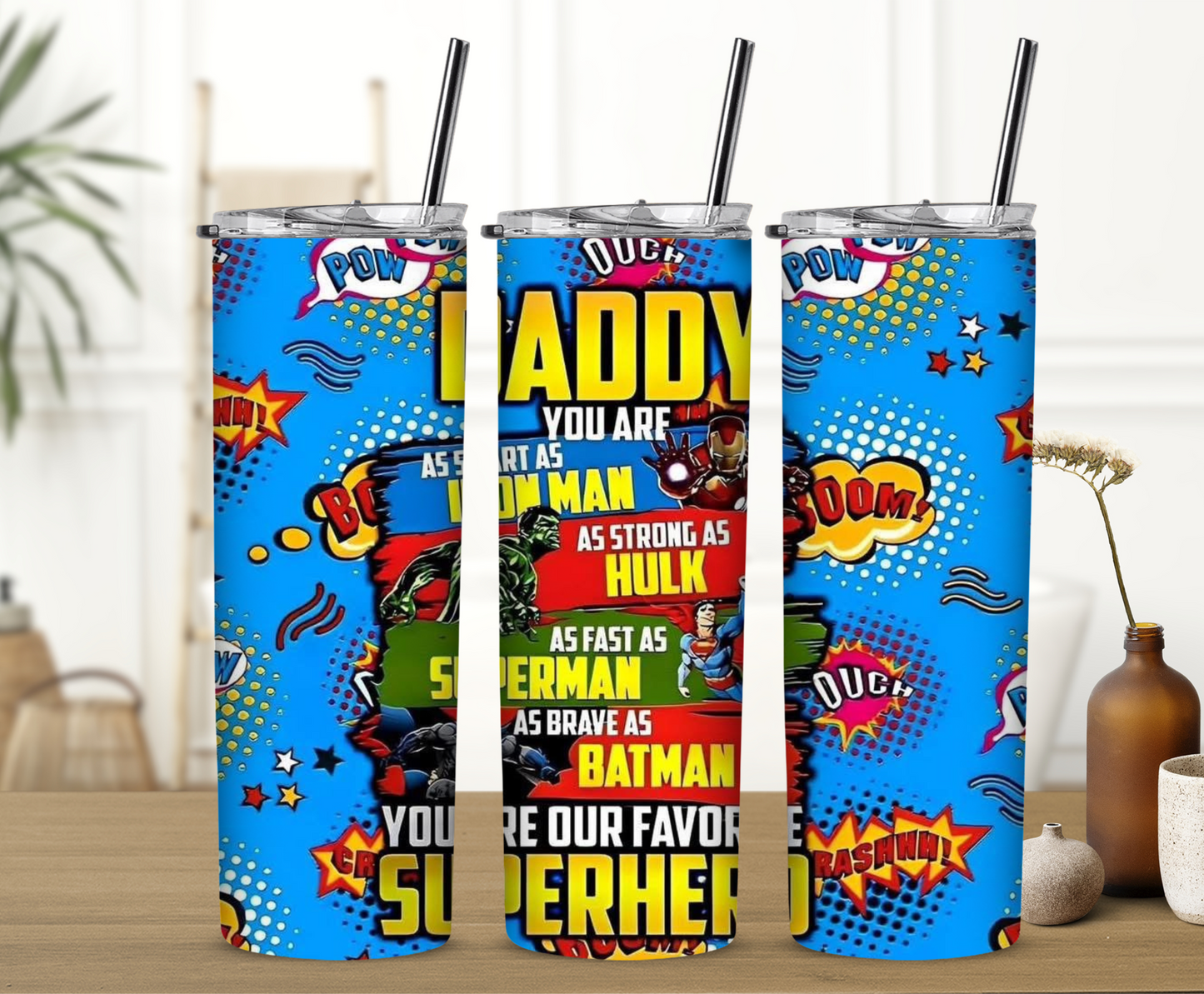 Daddy You Are Superhero Sublimation Tumbler