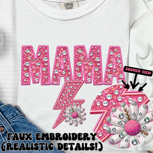 Diamond Mama Faux Embroidery