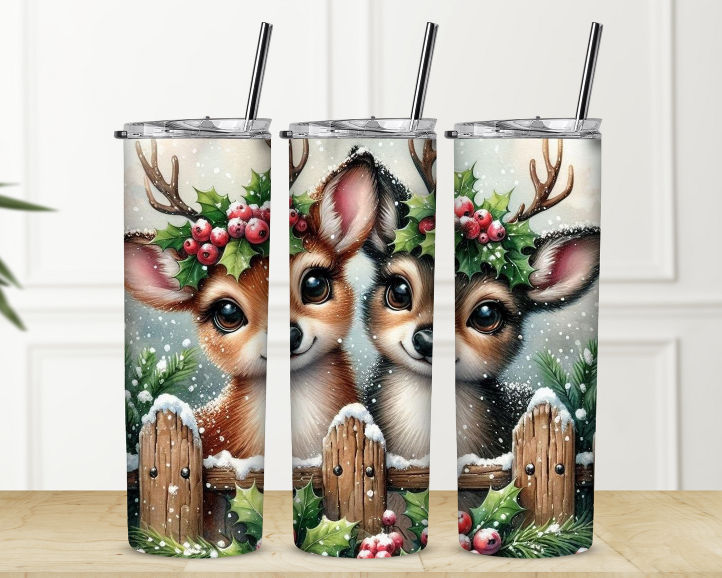 Duo of Christmas Reindeer Sublimation Tumbler