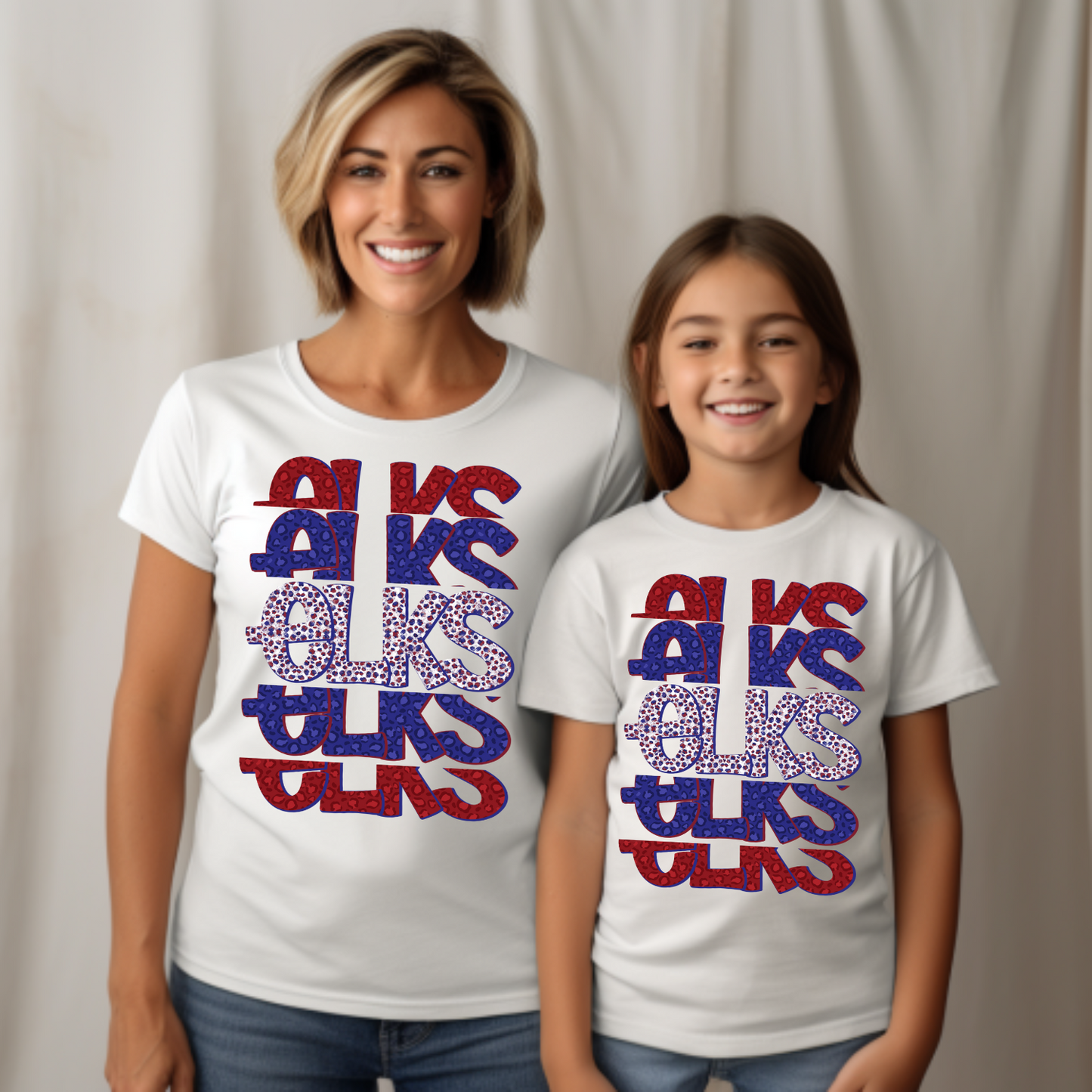 Elks Stacked in Colorful Font