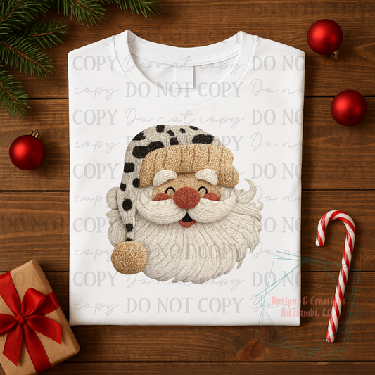 Faux Yarn Santa with Cow