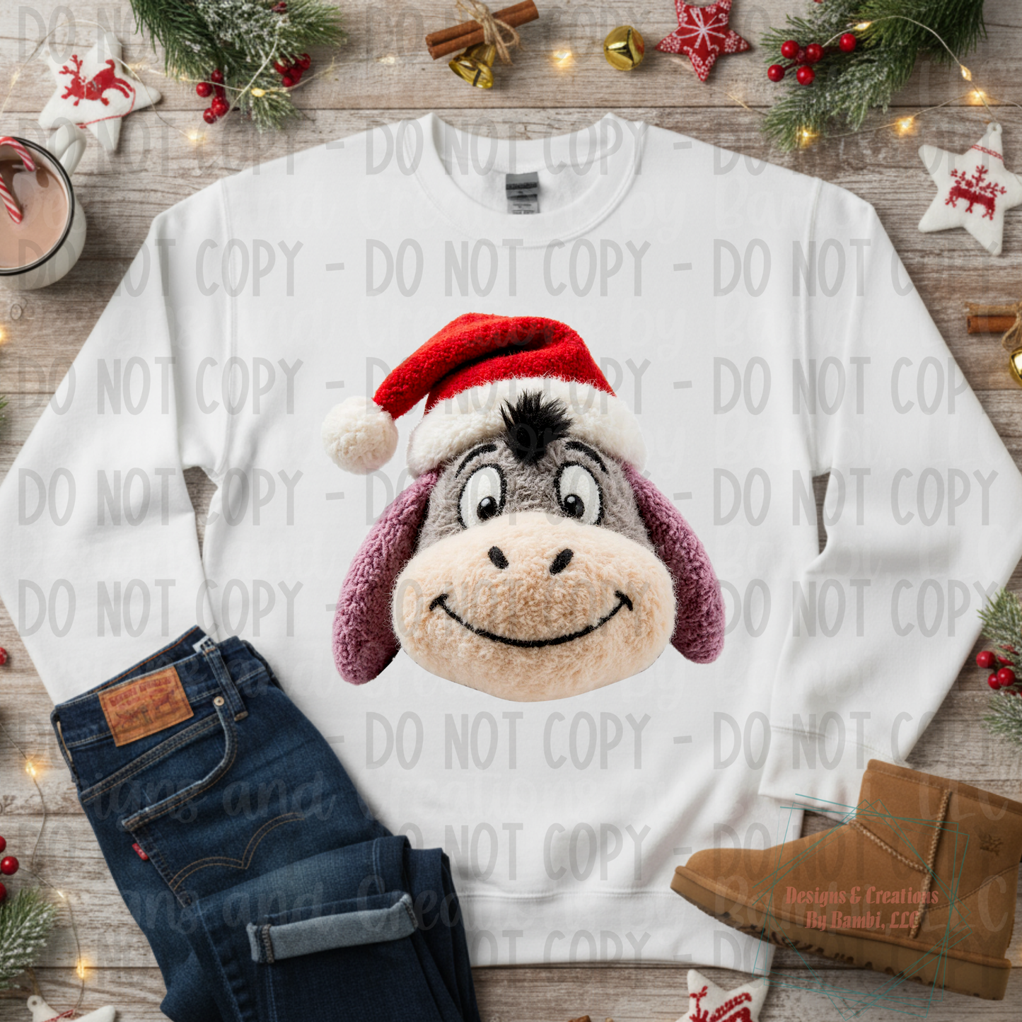 Faux Knit Festive Donkey