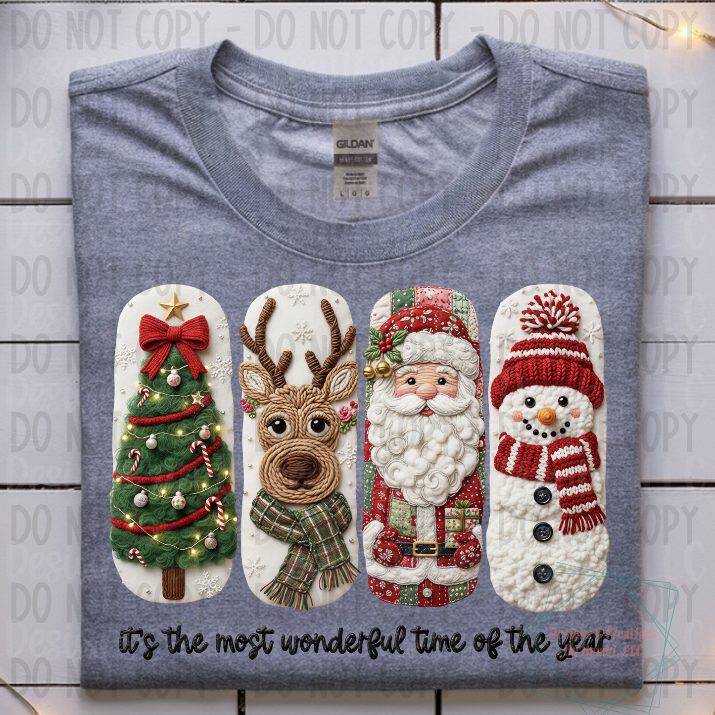 Faux Yarn Most Wonderful Time Black Font