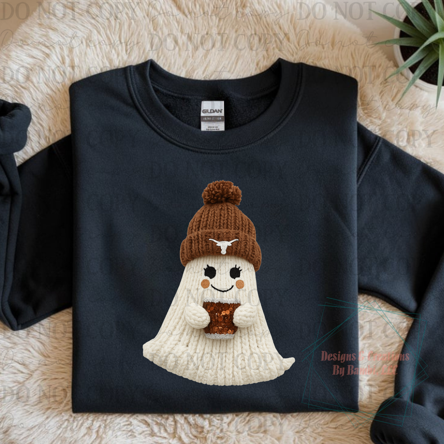 Faux Yarn Longhorn Ghost